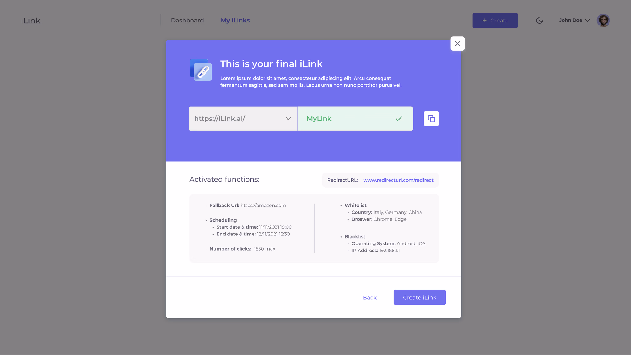Wireframe 3: Link Library